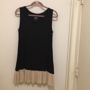 LOGO by Lori Goldstein Knit Tank with Mesh Trim
